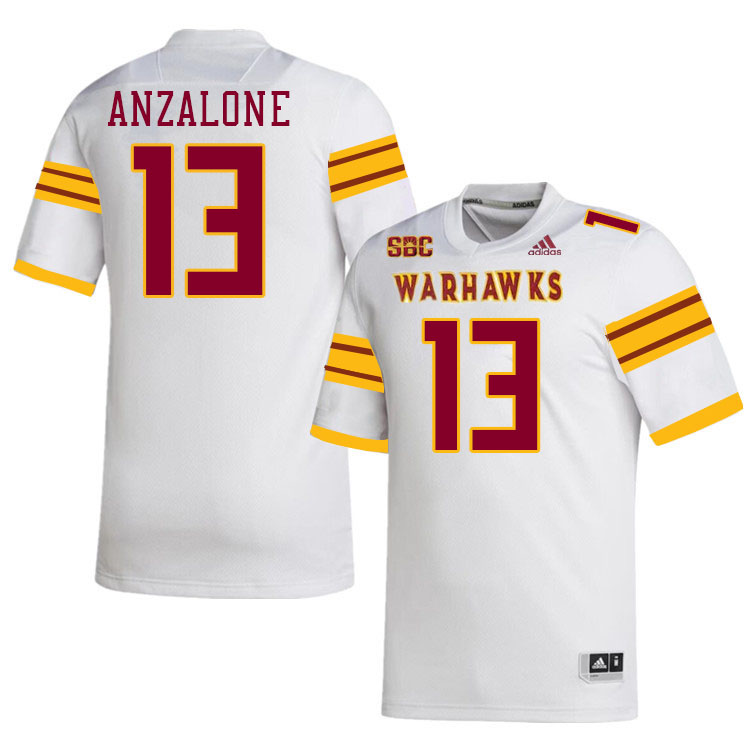 #13 Brooks Anzalone Louisiana-Monroe Warhawks College Football Jerseys Stitched-White